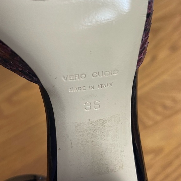 Anthropologie Deimille Noha Cap-Toe Reptile Print Leather Pumps Heels Size 36 - Picture 9 of 12